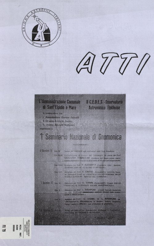 Il Globo di Matelica - Atti - Unione Astrofili Italiani