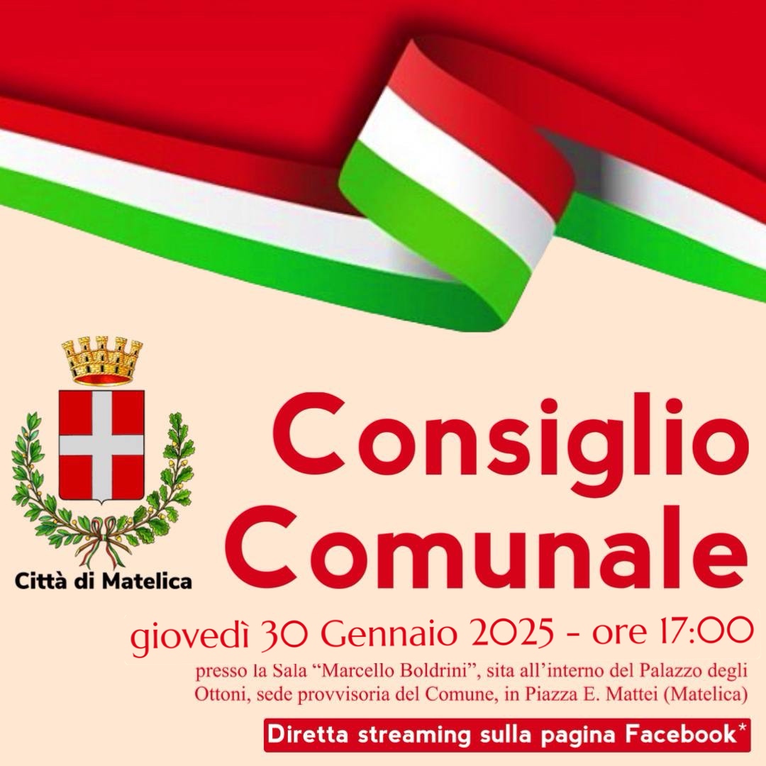 Convocazione Consiglio Comunale 30 gennaio 2025