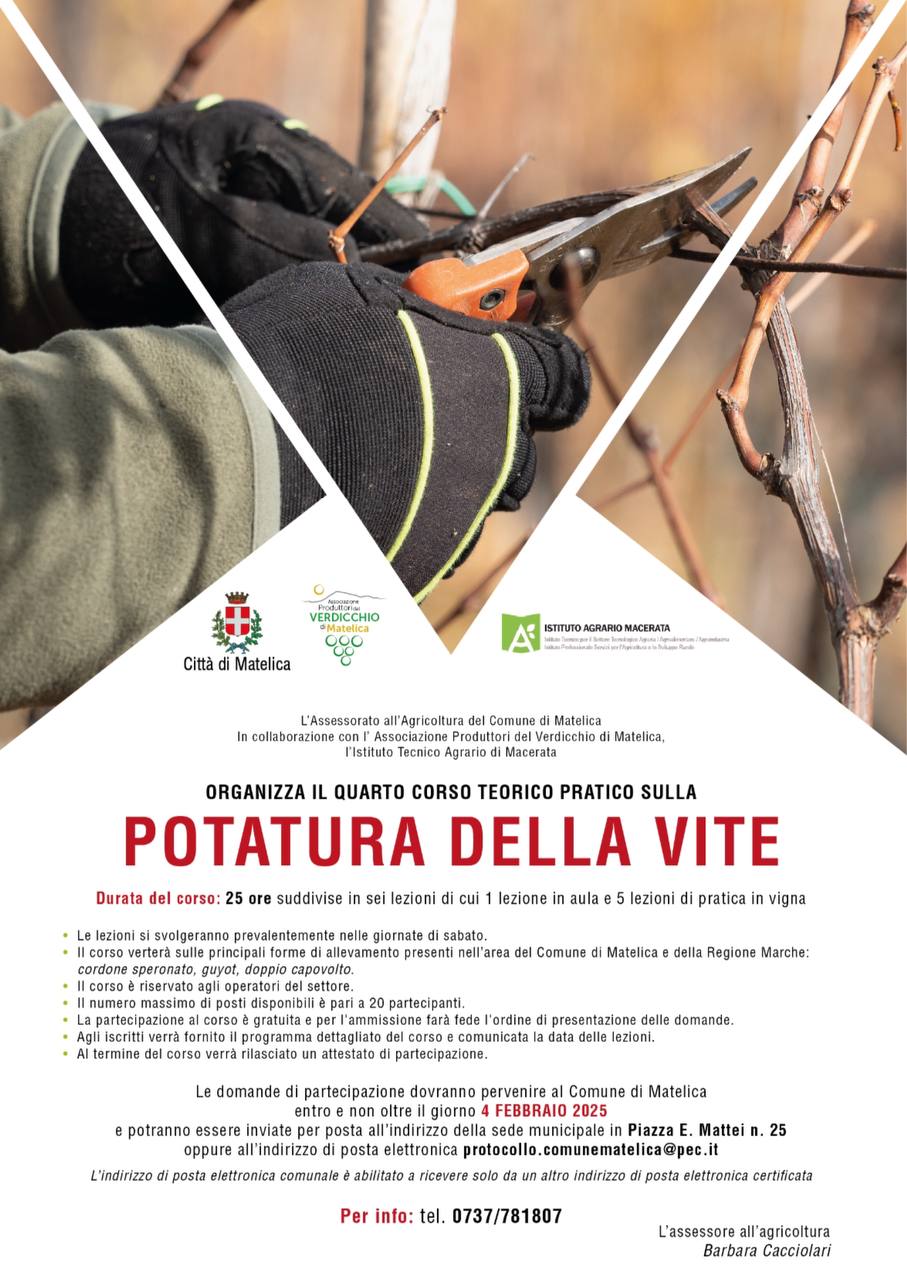 Torna il corso sulla potatura della vite