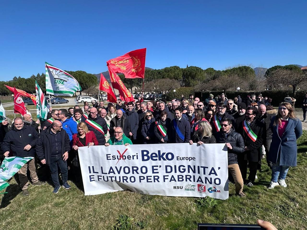 Manifestazione a Fabriano per la Beko